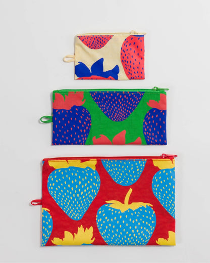 Flat Pouch Set - Electric Strawberries