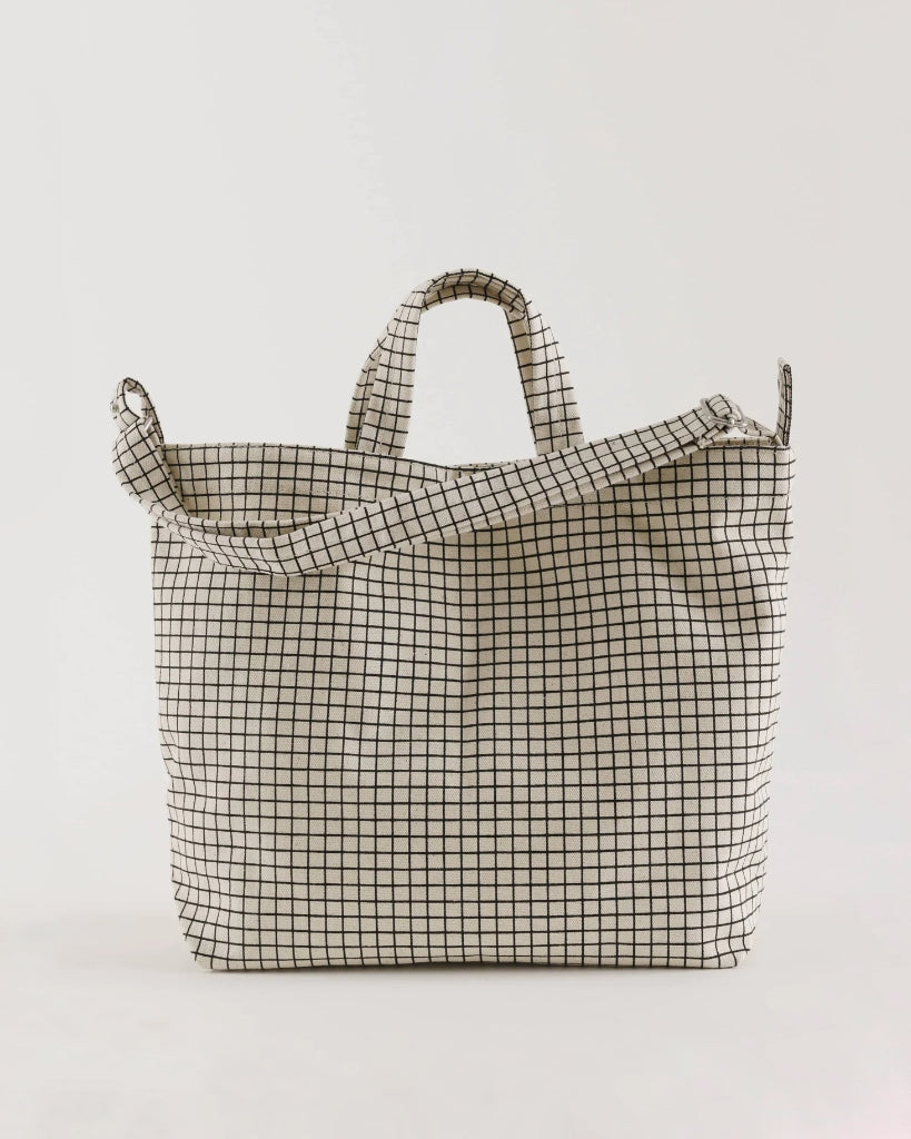 Horizontal Duck Bag - Natural Grid