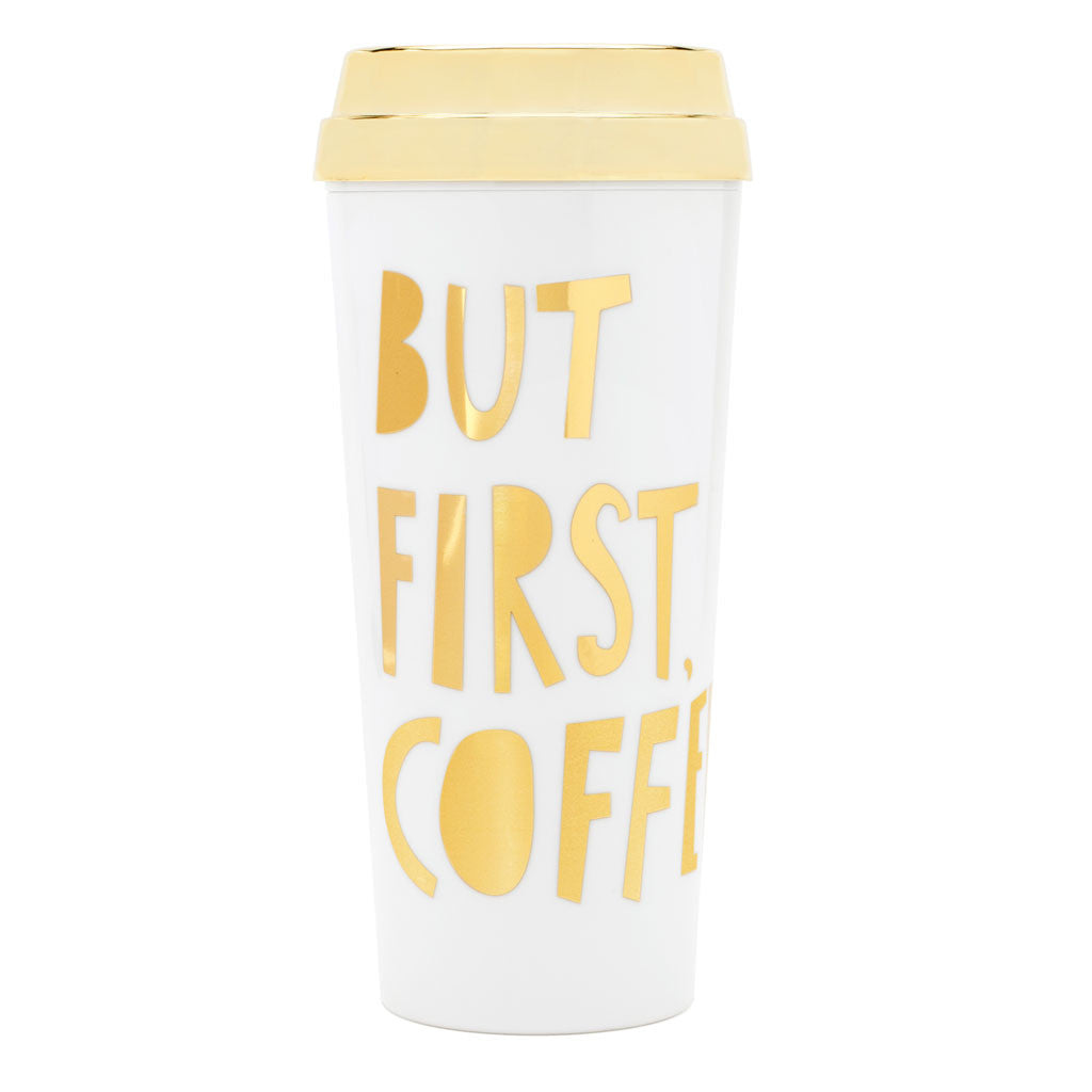 Hot Stuff Thermal Mug - But First, Coffee - Gold