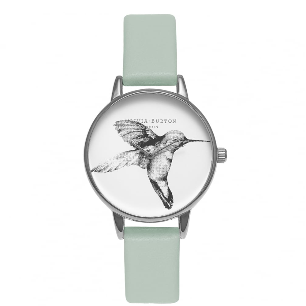 Animal Motif Hummingbird - Mint & Silver