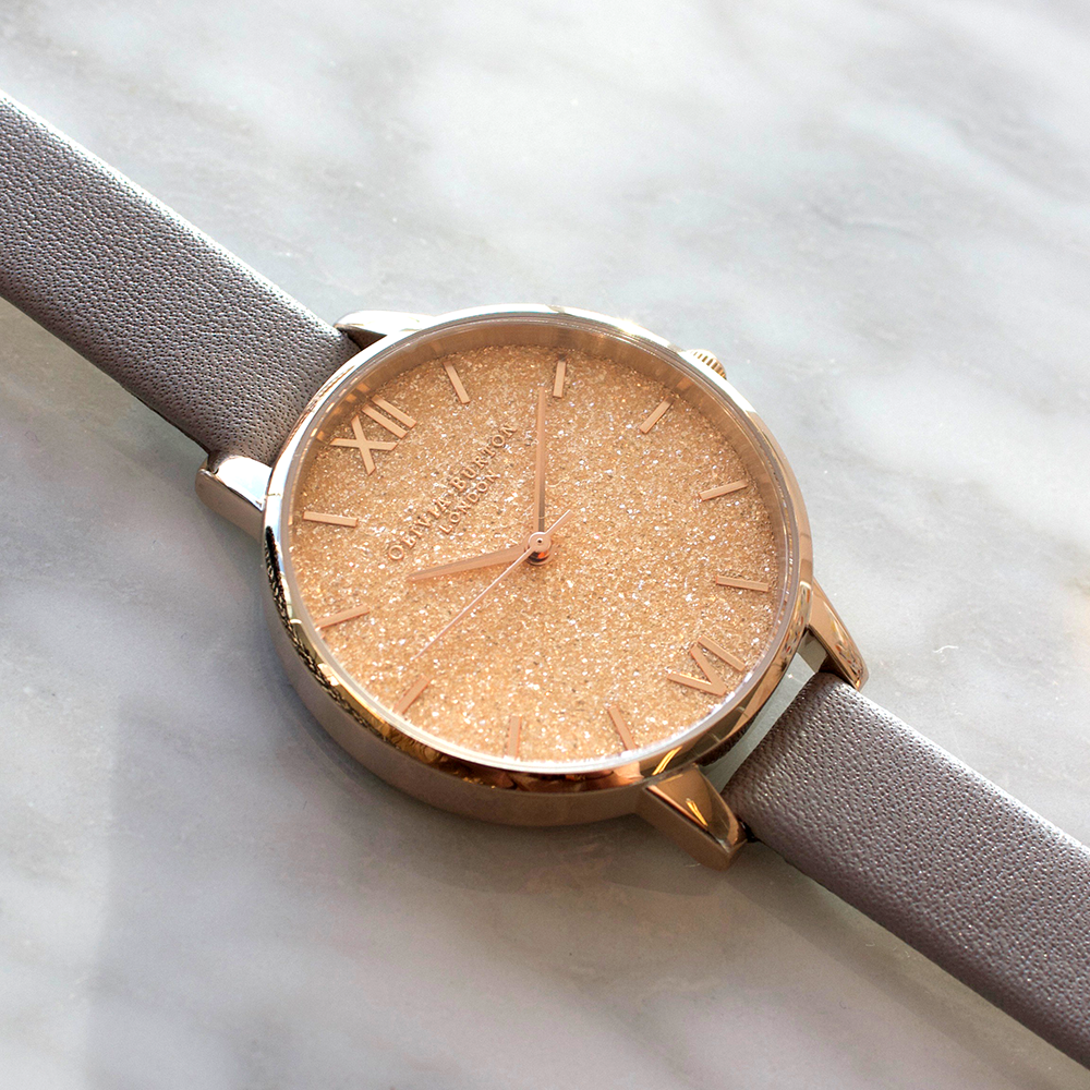 Glitter Dial - Grey Lilac & Pale Rose Gold