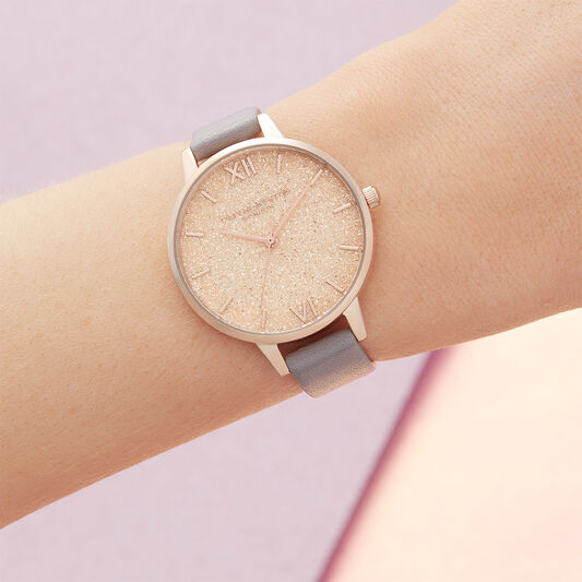 Glitter Dial - Grey Lilac & Pale Rose Gold