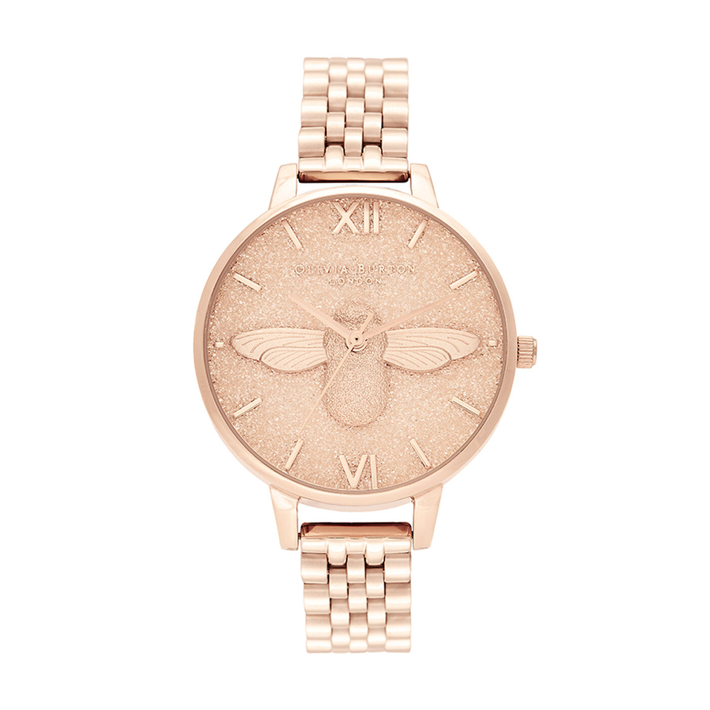 Glitter Dial - 3D Bee Pale Rose Gold