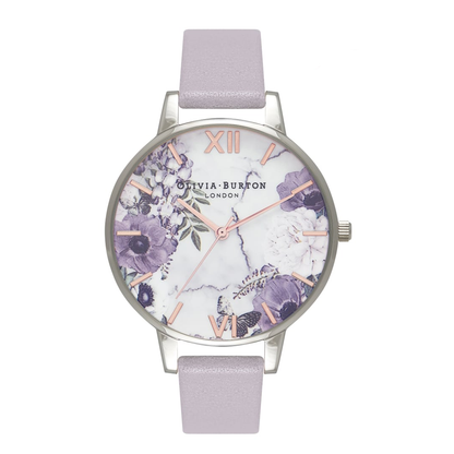 Marble Floral - Grey Lilac, Rose Gold & Silver