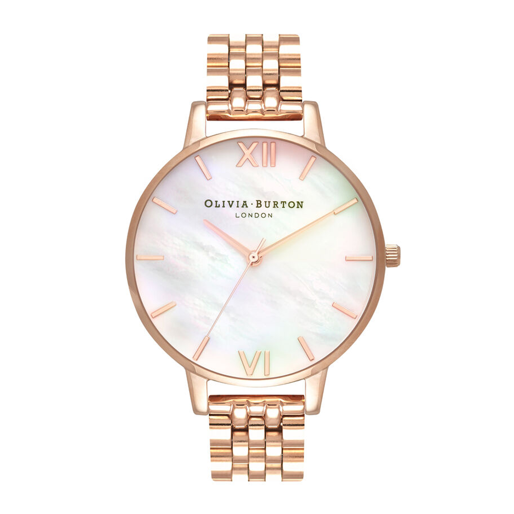 Mother Of Pearl Bracelet - Big Dial Rose Gold