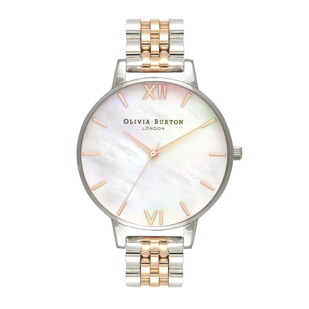 
                      
                        Mother Of Pearl Bracelet - Big Dial Rose Gold & Silver
                      
                    