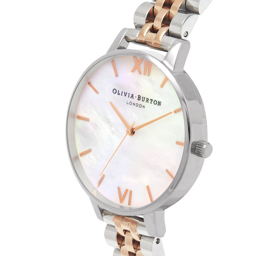 
                      
                        Mother Of Pearl Bracelet - Big Dial Rose Gold & Silver
                      
                    