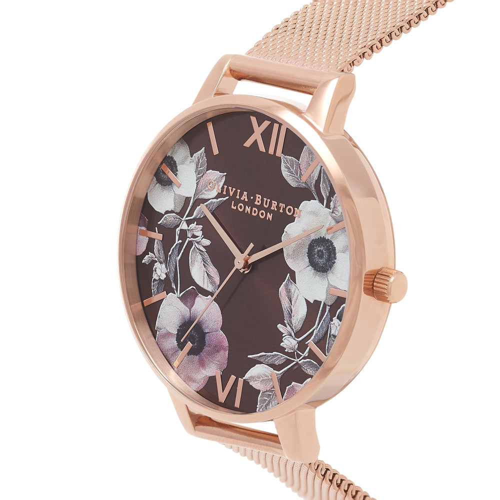 Poppy - Brown Dial & Rose Gold Mesh