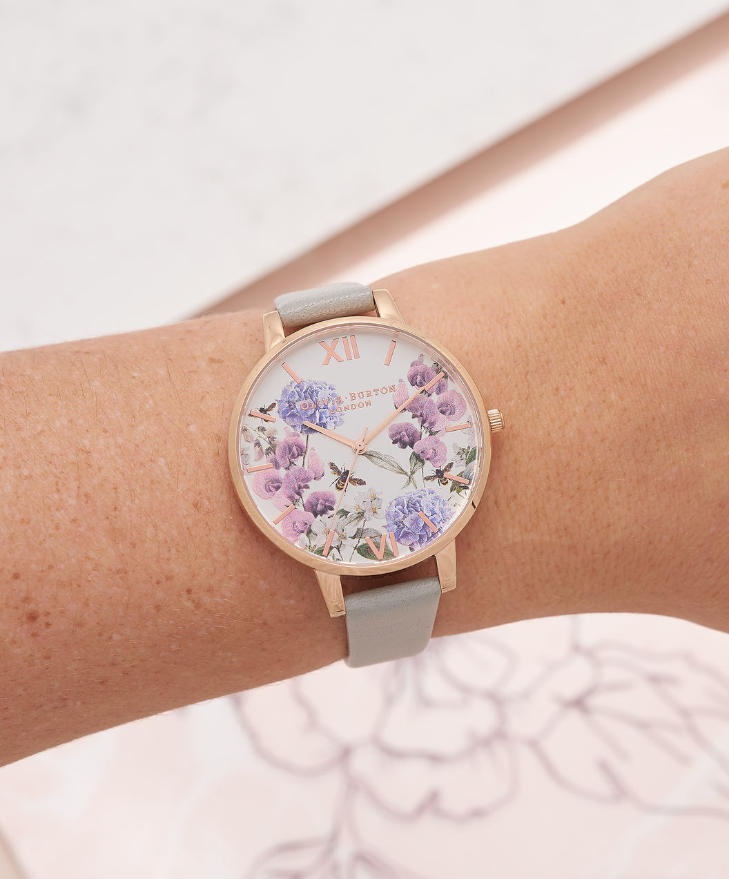 Olivia Burton Parlour Bee Blooms Grey Rose Gold A Little