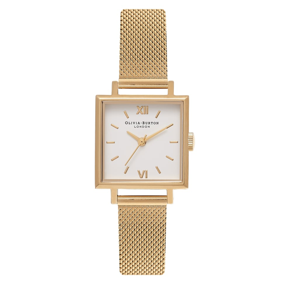 Midi Square Dial - Gold Mesh