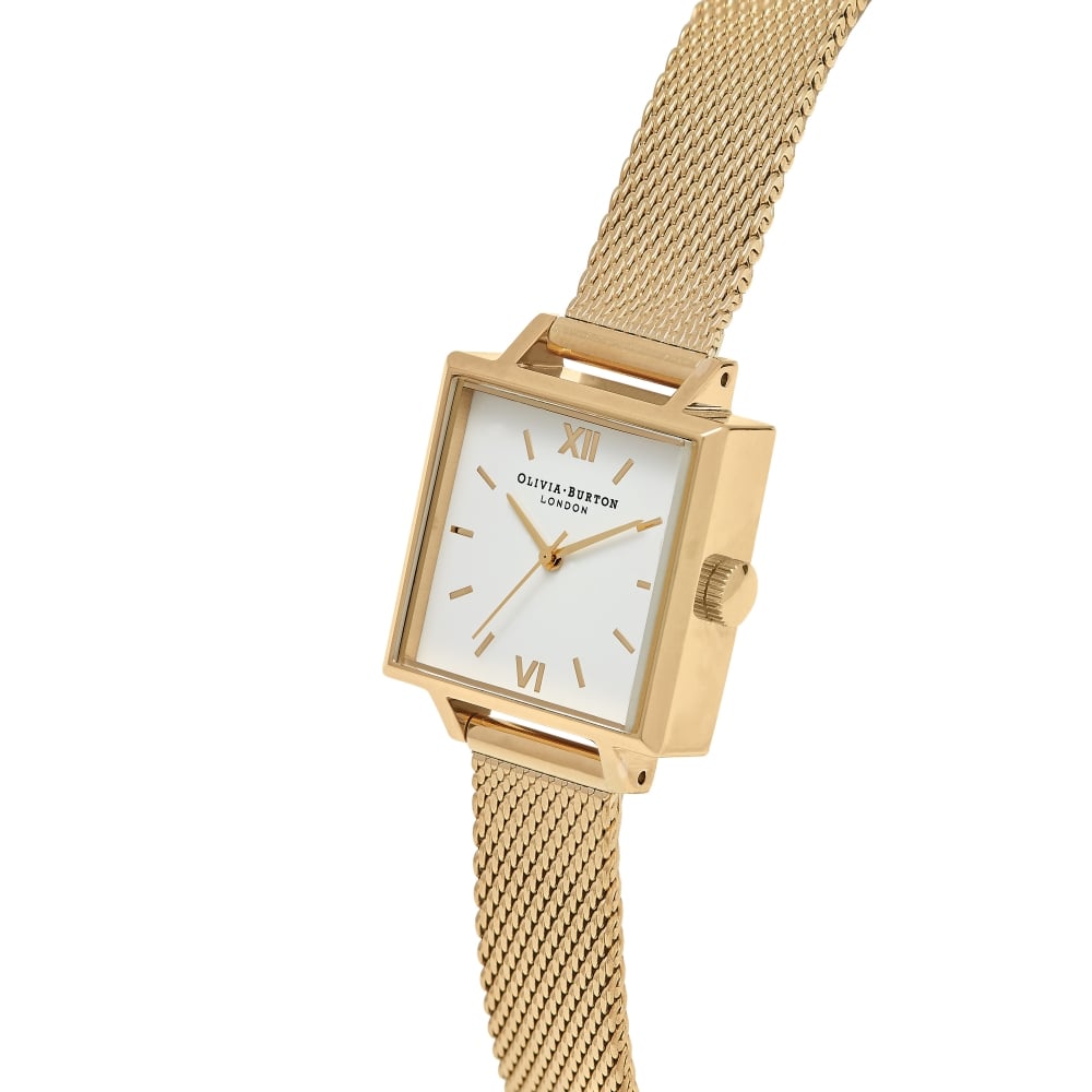 Midi Square Dial - Gold Mesh