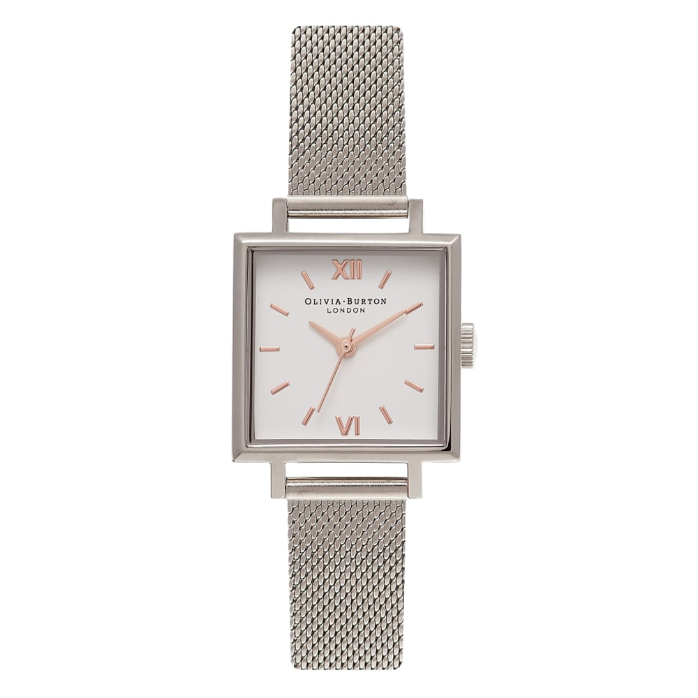 
                      
                        Midi Square Dial - Rose Gold & Silver Mesh
                      
                    