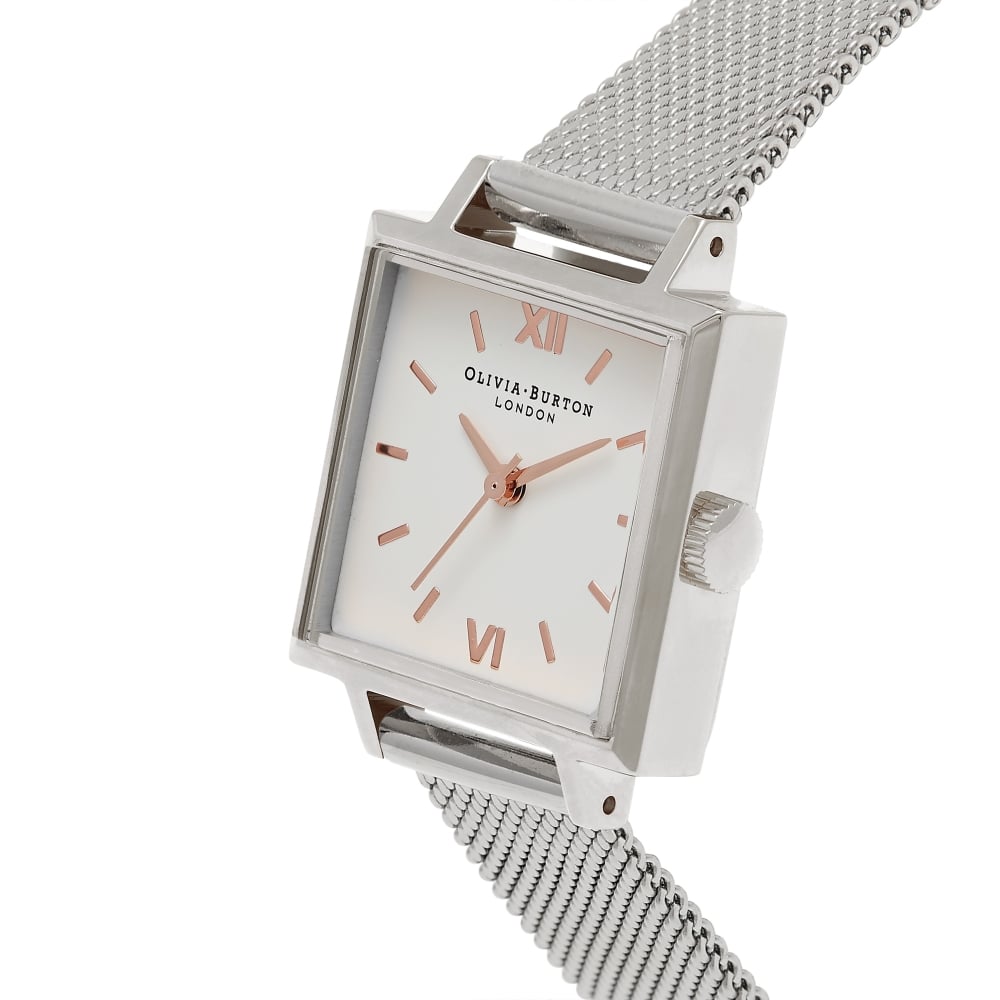 
                      
                        Midi Square Dial - Rose Gold & Silver Mesh
                      
                    