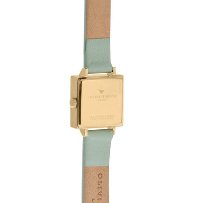 Woodland Square Dial Butterfly - Mint & Gold