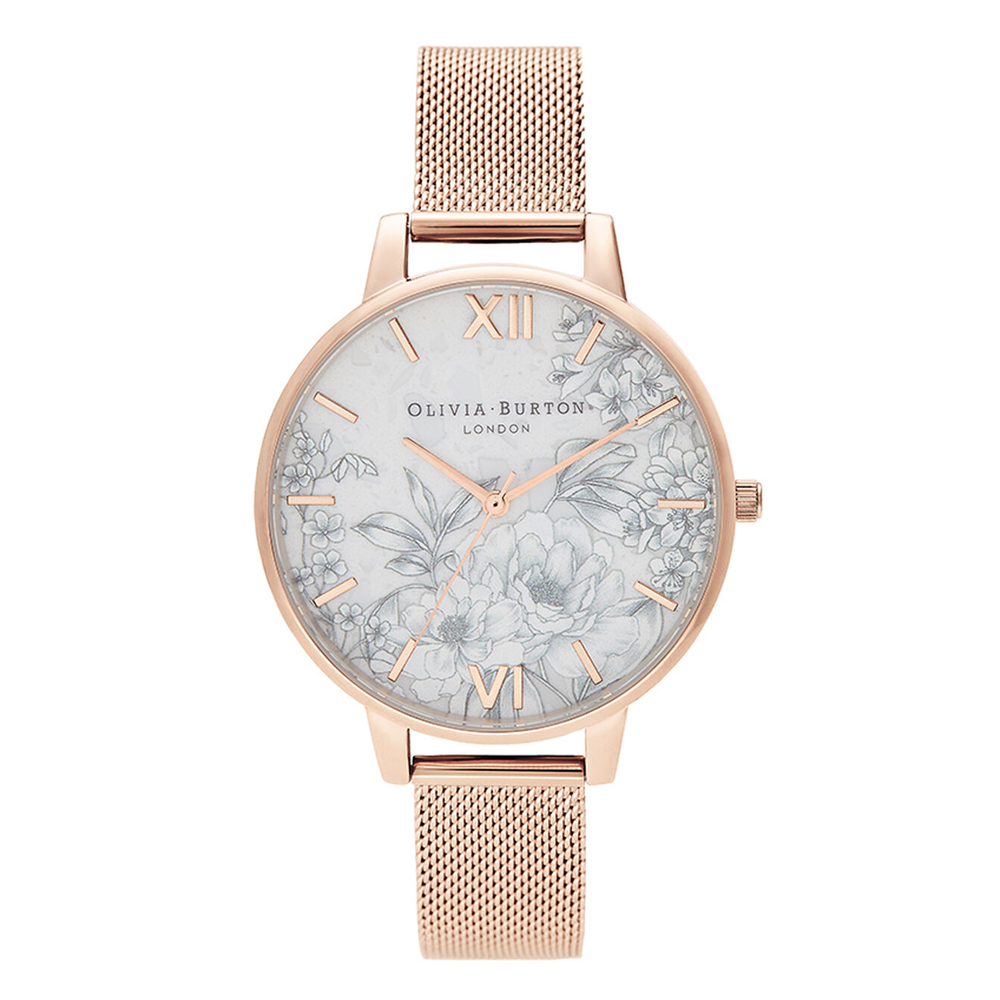 Terrazzo Florals - Pale Rose Gold Mesh