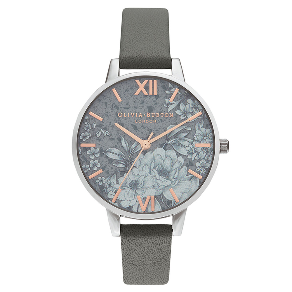 Terrazzo Florals - Dark Grey & Silver