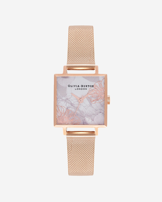 Abstract Florals - Rose Gold Mesh