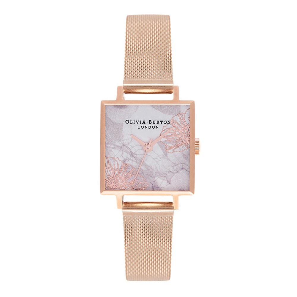 Abstract Florals - Rose Gold Mesh