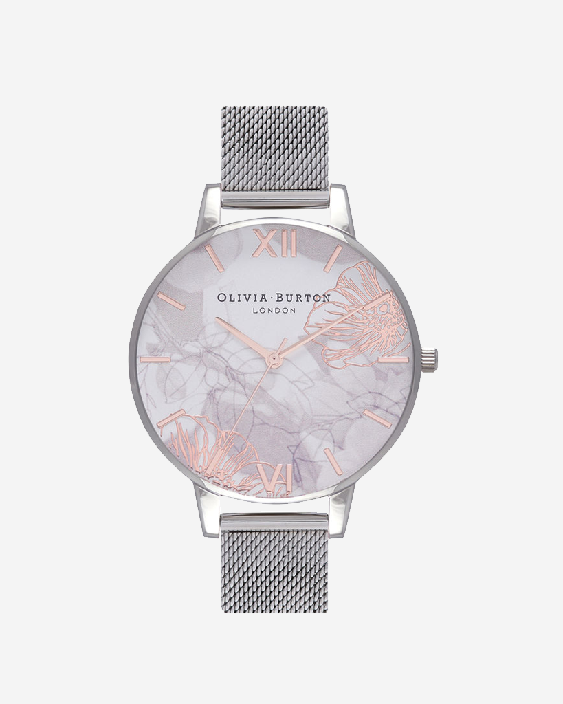 Abstract Florals - Silver Mesh