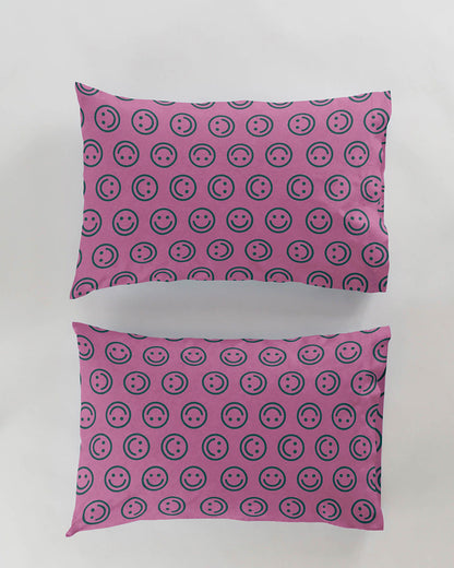 Pillow Case Set Of 2 - Happy Raspberry
