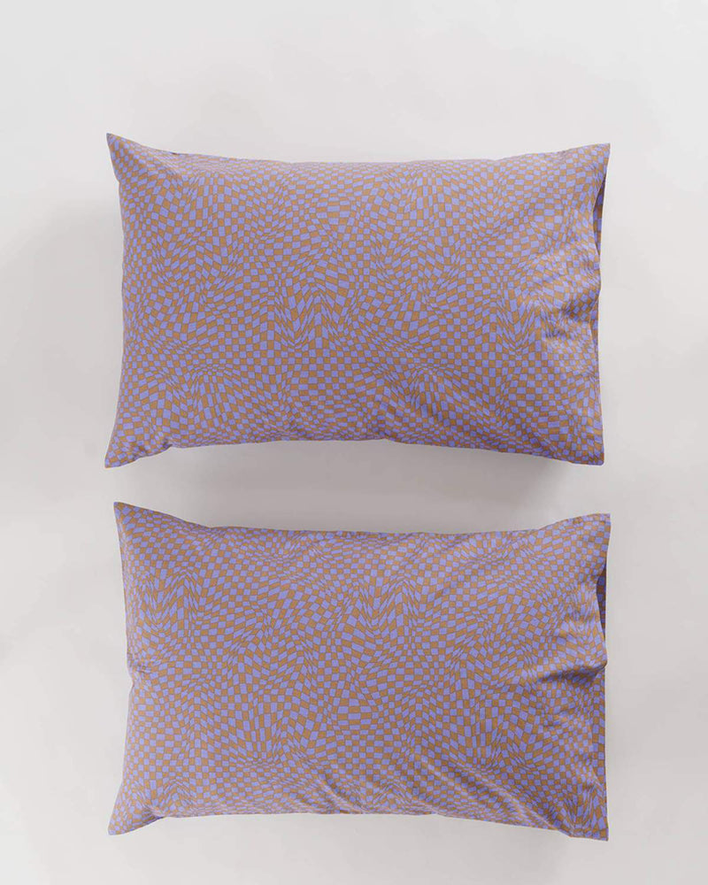 
                      
                        Pillow Case Set Of 2 - Lavender Trippy Checker
                      
                    
