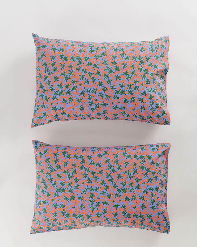 Pillow Case Set Of 2 - Red Calico Floral