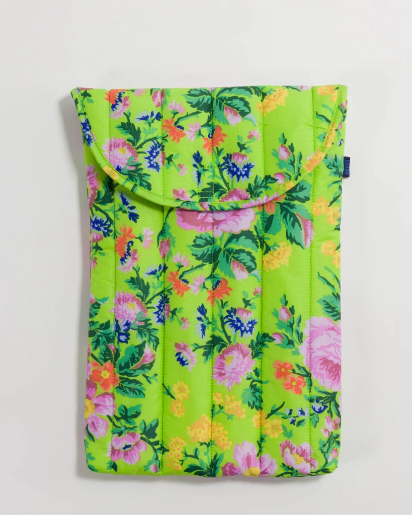 Puffy Laptop Sleeve - Lime Rose