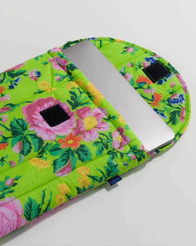 Puffy Laptop Sleeve - Lime Rose