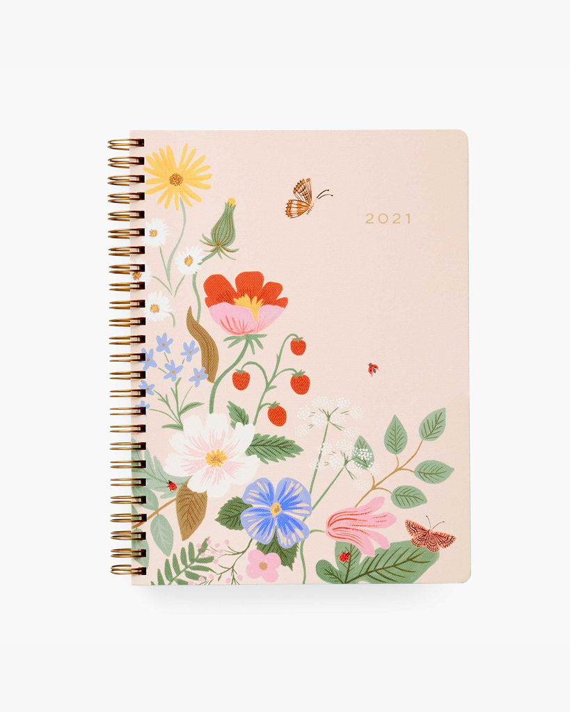 12-Month Softcover Spiral Planner 2021 - Strawberry Fields