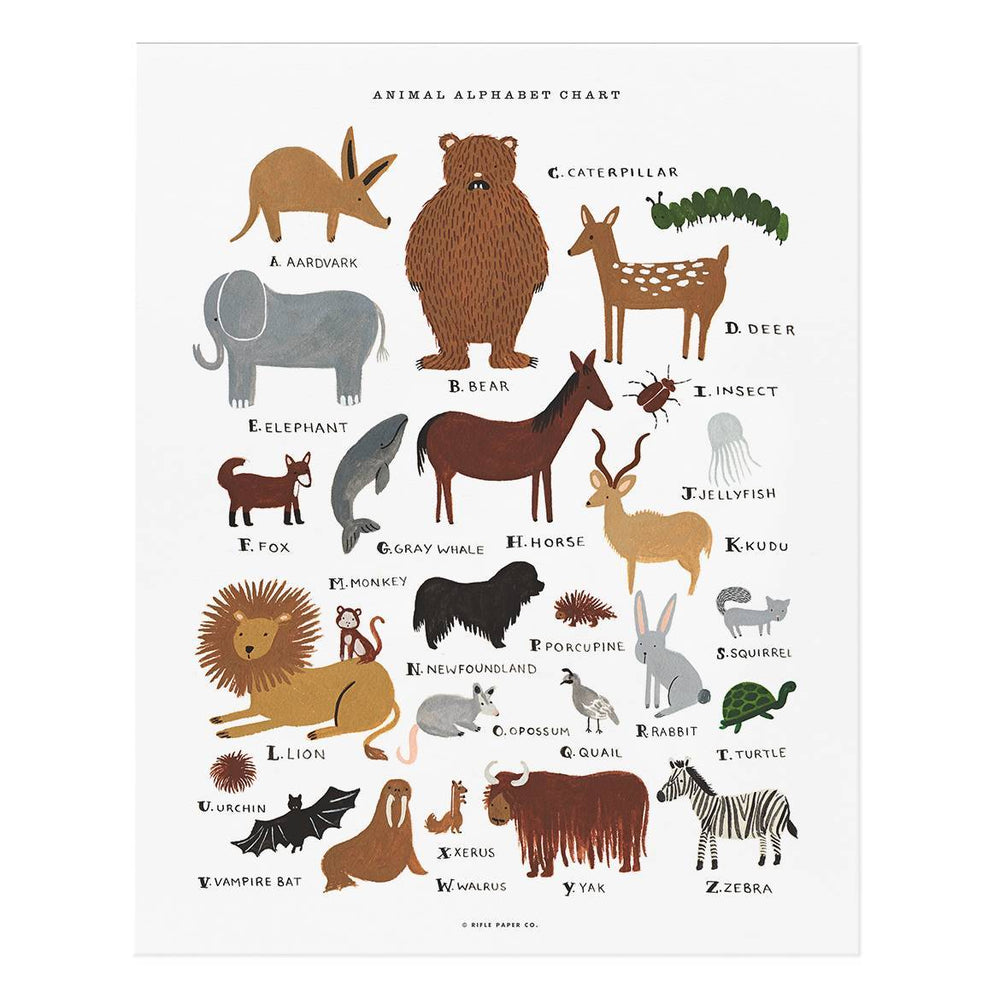 Art Print - Animal Alphabet Chart