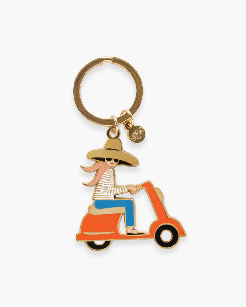 Enamel Keychain - Scooter Girl