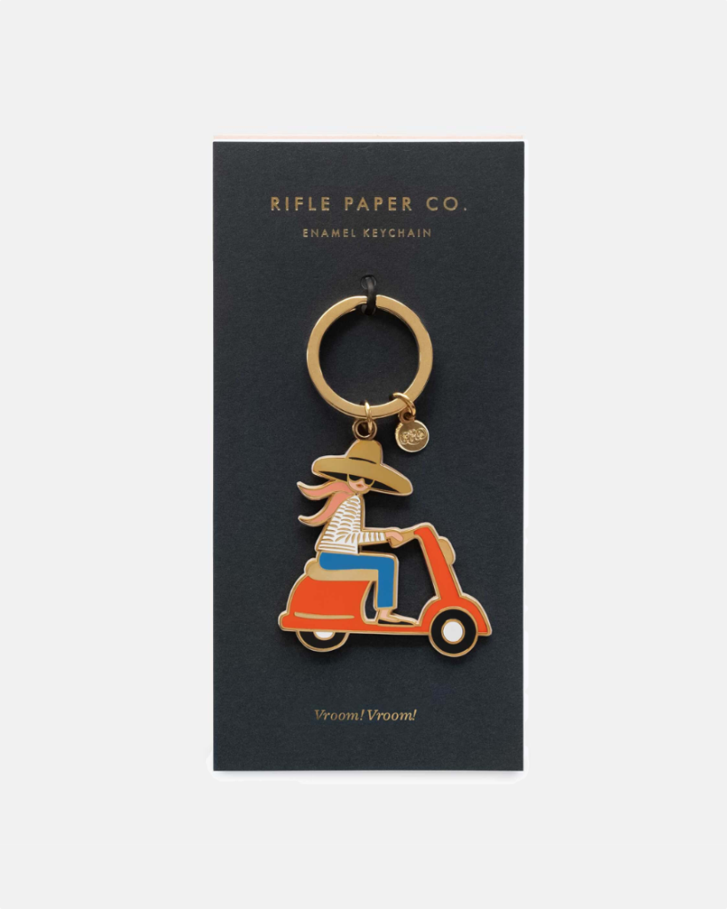 Enamel Keychain - Scooter Girl