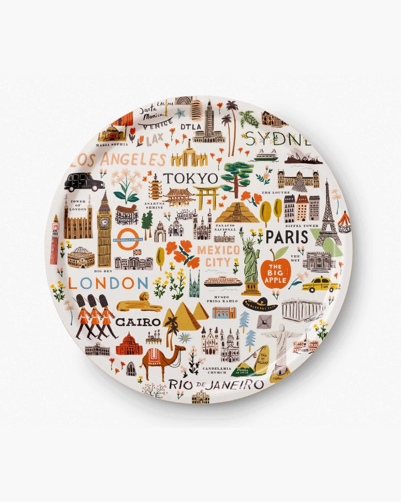 Serving Tray Round - Bon Voyage