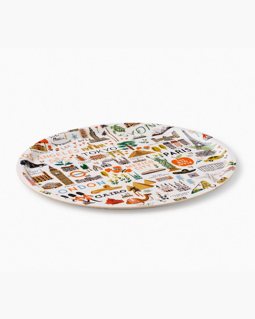 Serving Tray Round - Bon Voyage