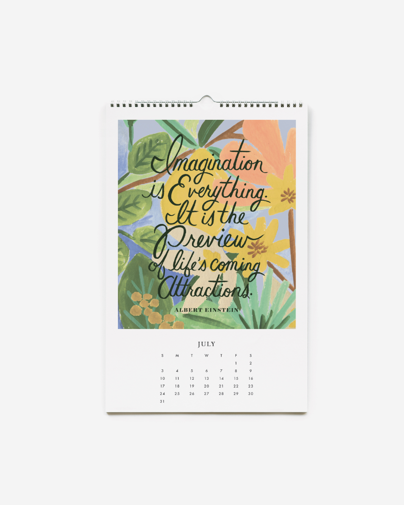 Rifle Paper Co. Wall Calendar 2022 Inspirational Quote A Little