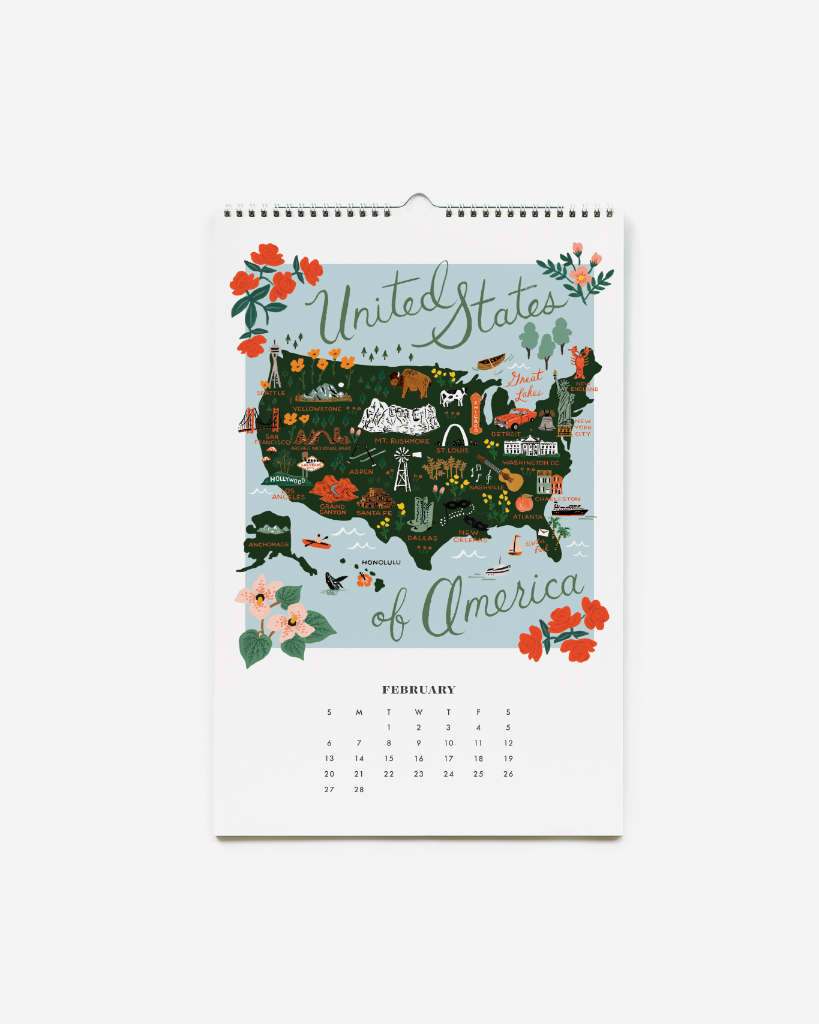 Rifle Paper Co. Wall Calendar 2022 World Traveler A Little Bird