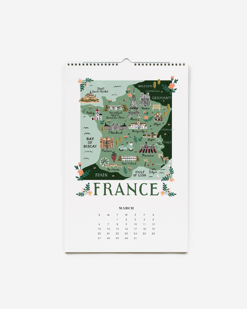 Rifle Paper Co World Traveler Calendar 2025