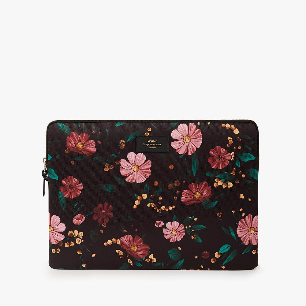 Tech Case - Black Flowers