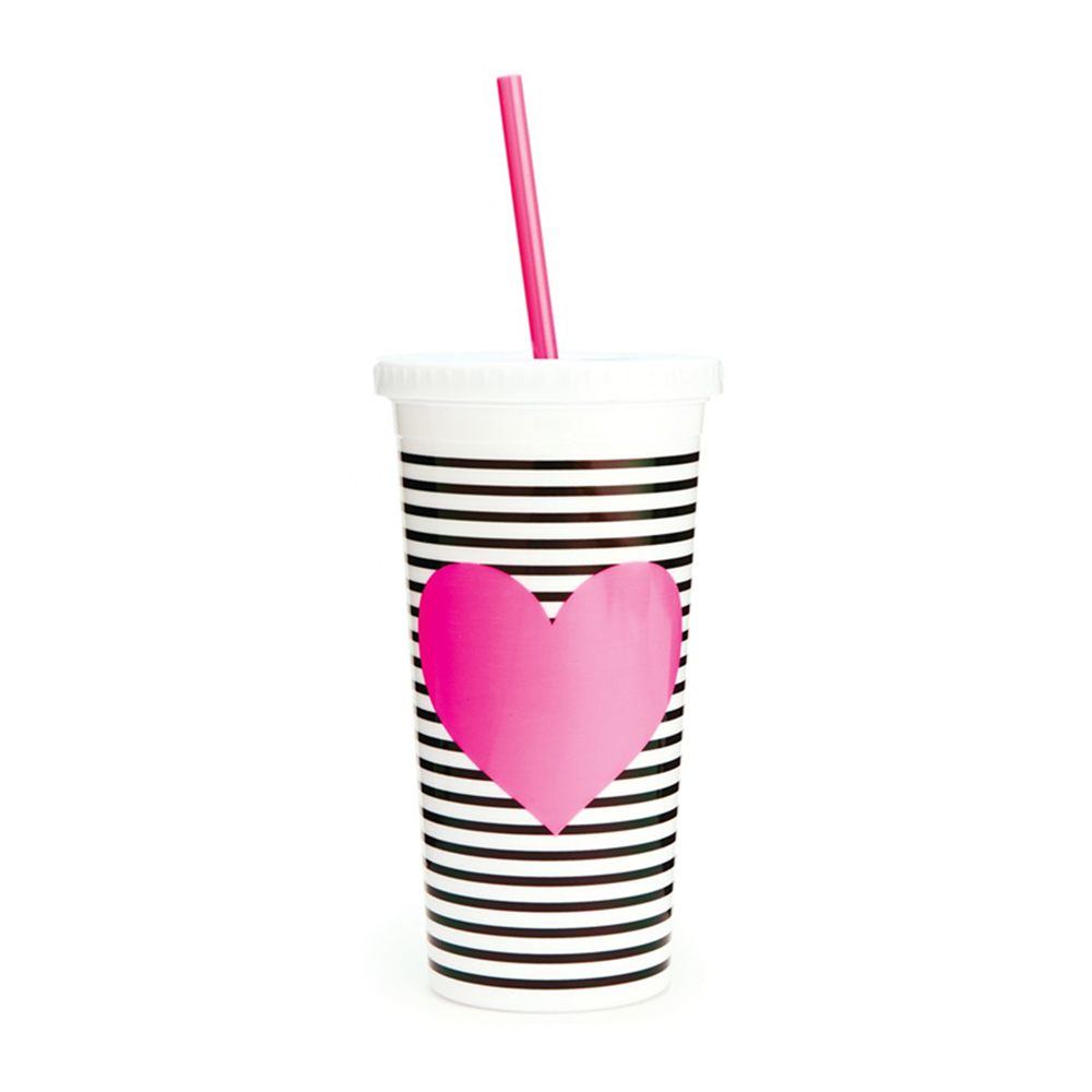 Sip Sip Tumbler - Heart + Stripes