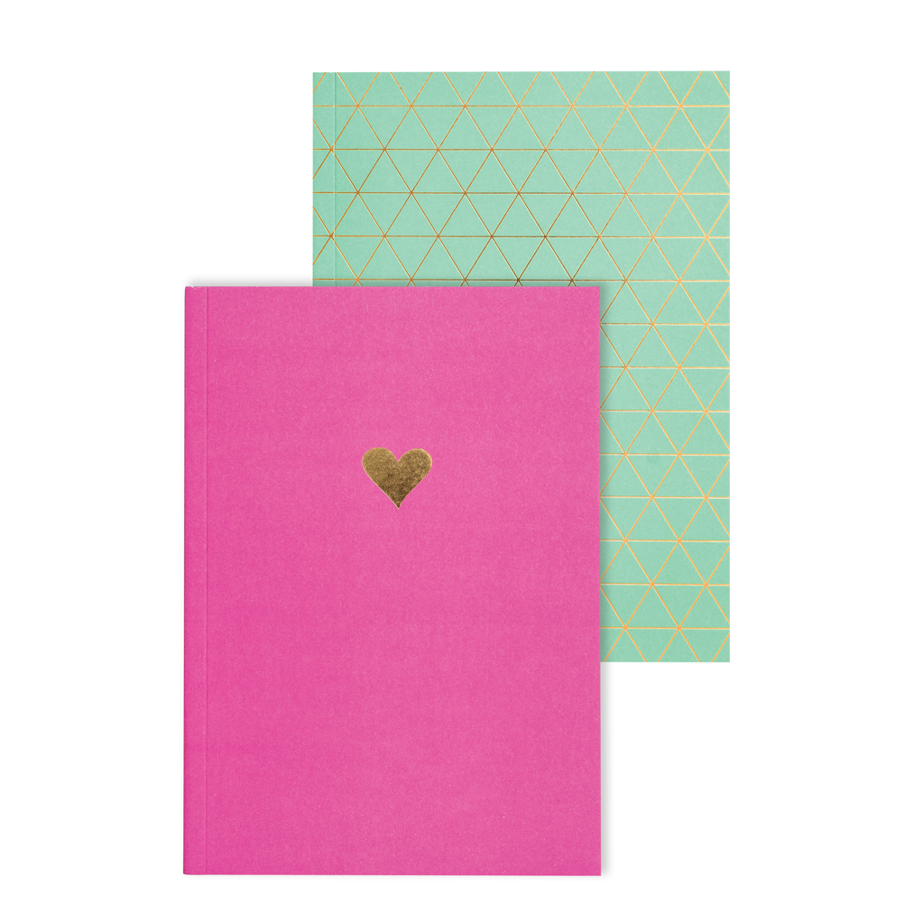 Exercise Books - Cerise + Mint