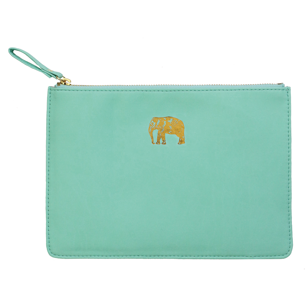 Zip Pouch - Elephant / Mint