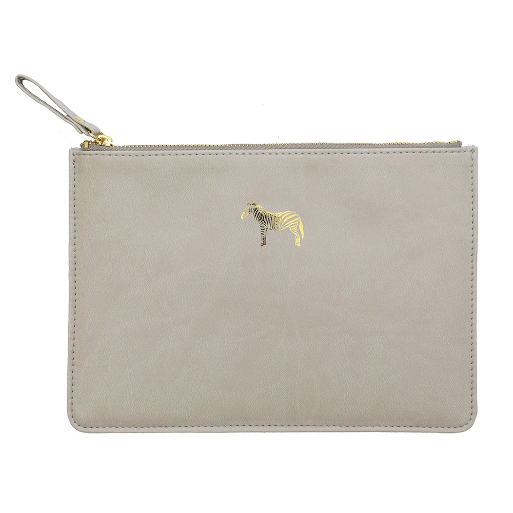 Zip Pouch - Zebra / Pebble