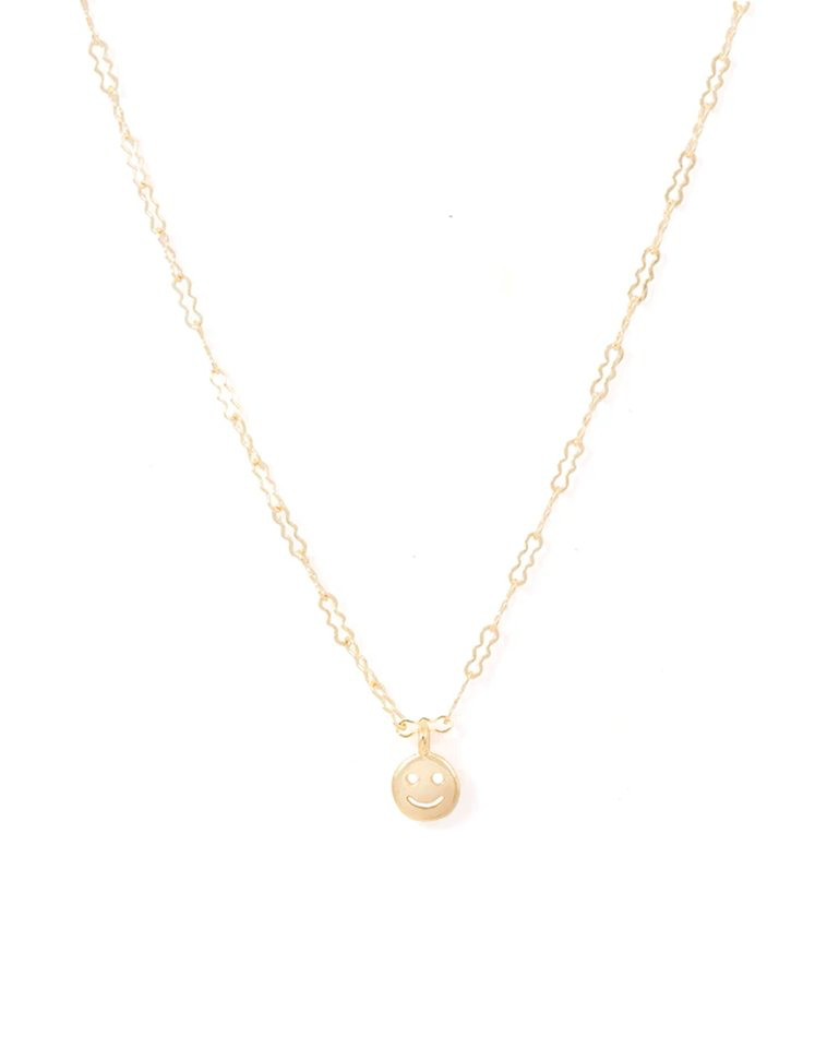 Smiley Face Necklace - Gold