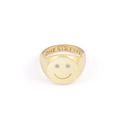 Smiley Signet Ring - Gold