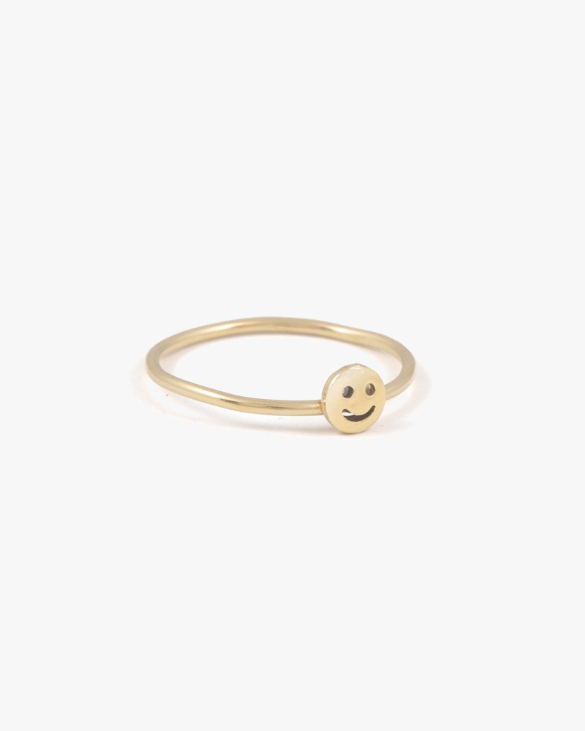 Smiley Stacking Ring - Gold