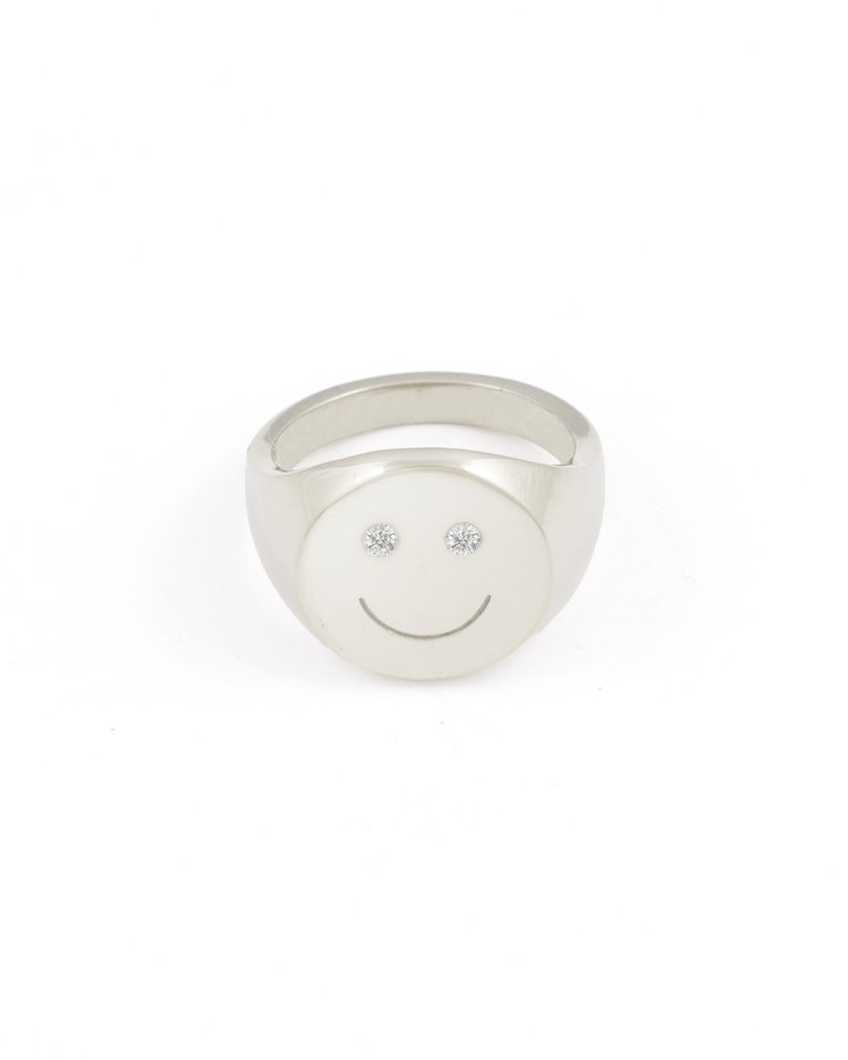 Smiley Signet Ring - Silver [PRE ORDER]