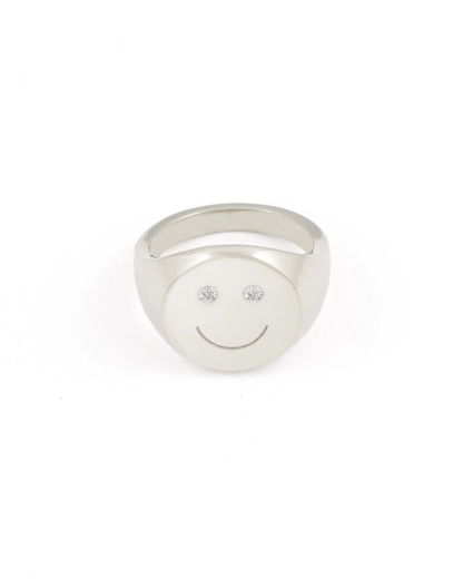 Smiley Signet Ring - Silver [PRE ORDER]