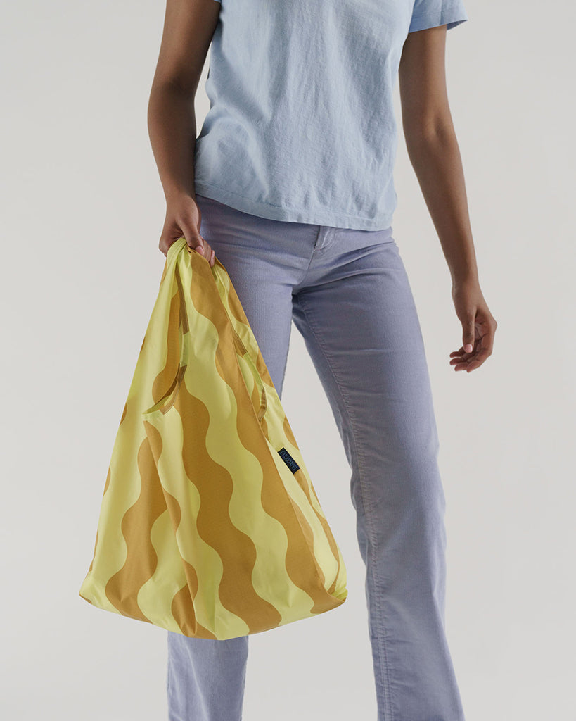Standard Reusable Bag - Yellow & Gold Wavy Stripe