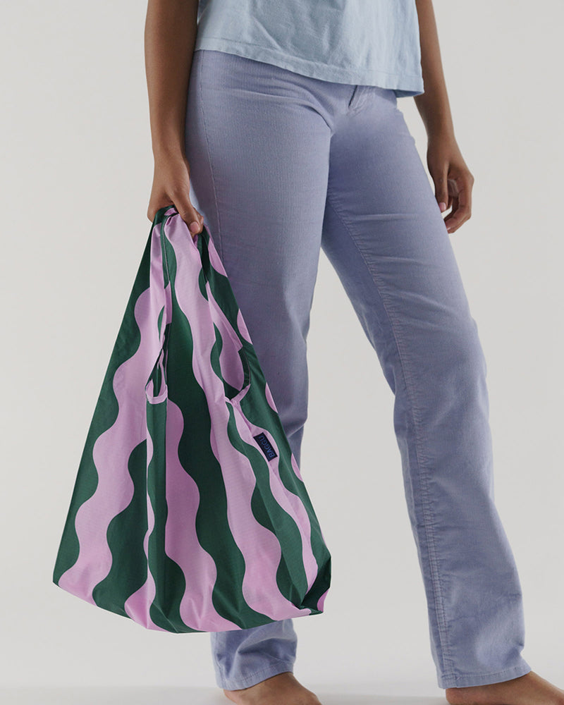
                      
                        Standard Reusable Bag - Pink & Green Wavy Stripe
                      
                    