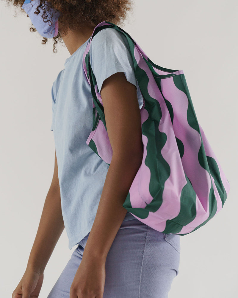 
                      
                        Standard Reusable Bag - Pink & Green Wavy Stripe
                      
                    